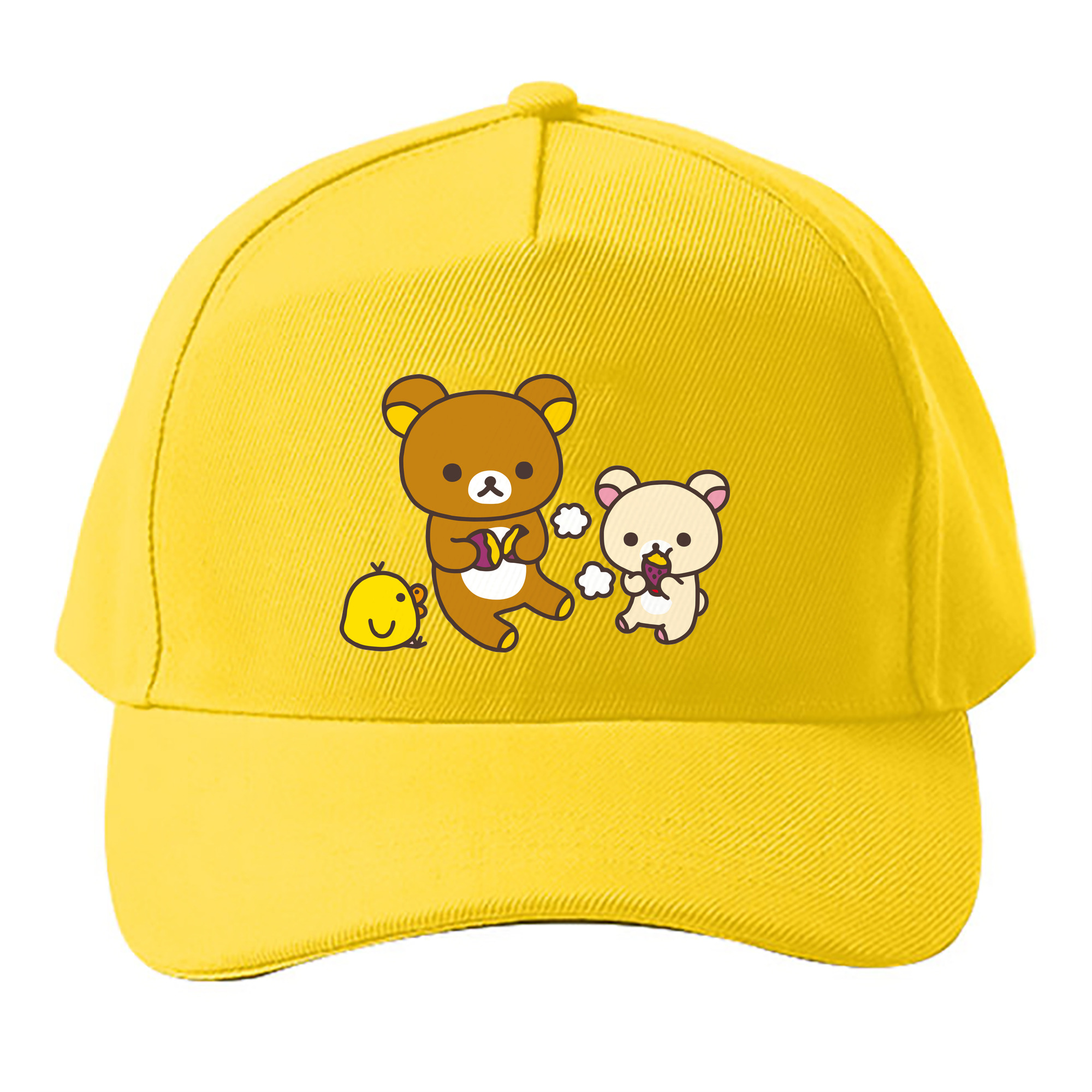 （画像用） リラックマ リラックマ キイロイトリ Rilakkuma Korilakkuma Kiiroitori ベースボールキャップ 綿100％ 男女兼用 帽子 スポーツ
